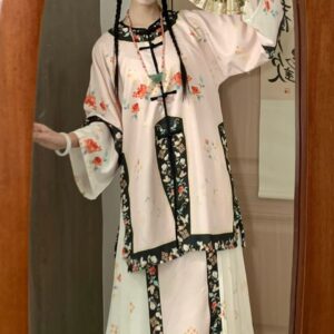 Authentic Hanfu - Heavy-Duty Reproduction of Qing Dynasty Han Women's Embroidered Gown Set