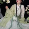 Authentic Hanfu Women's Song Dynasty Cross-Collar Waistcoat Skirt - Elegant and Ethereal