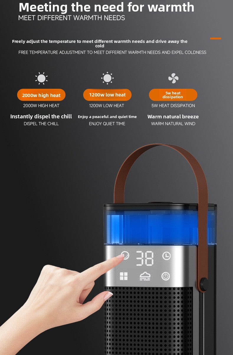 Cross-Border In-Stock Warm Air Blower Household Heater Intelligent Voice Vertical PTC Heater Fast Heating Electric Heater New Product