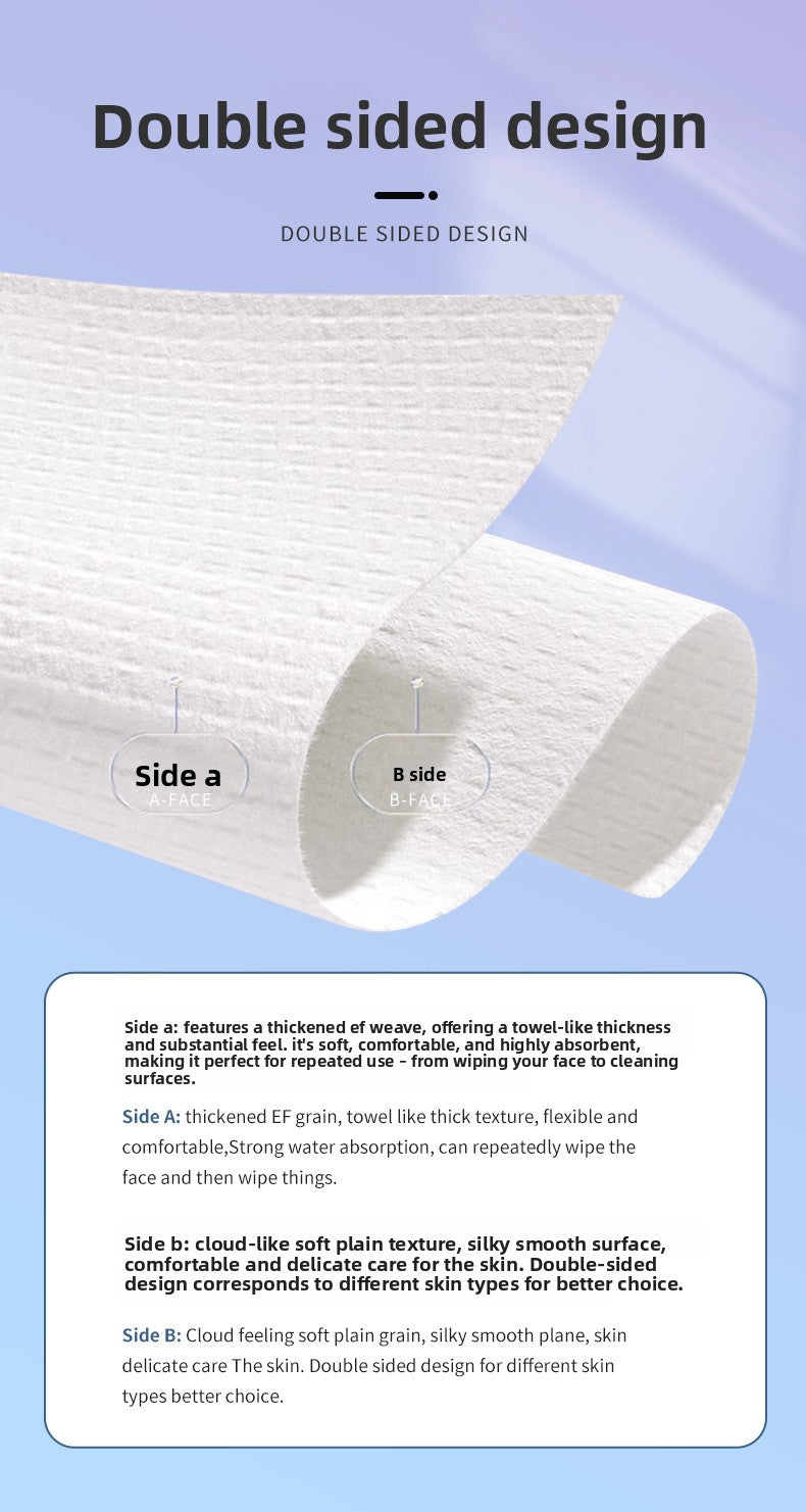 Amazon Hot-Selling Face Towels Disposable Cotton Soft Towels Extra Large Thickened EF Pattern Makeup Removal Wipes Disposable Face Towels