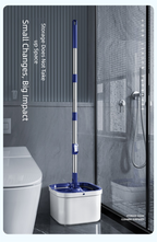 Dual-use Rotating Mop with Wet and Dry Function, Hands-Free Washing, Household Mop Bucket with Automatic Spin-Dry, Lazy Mop