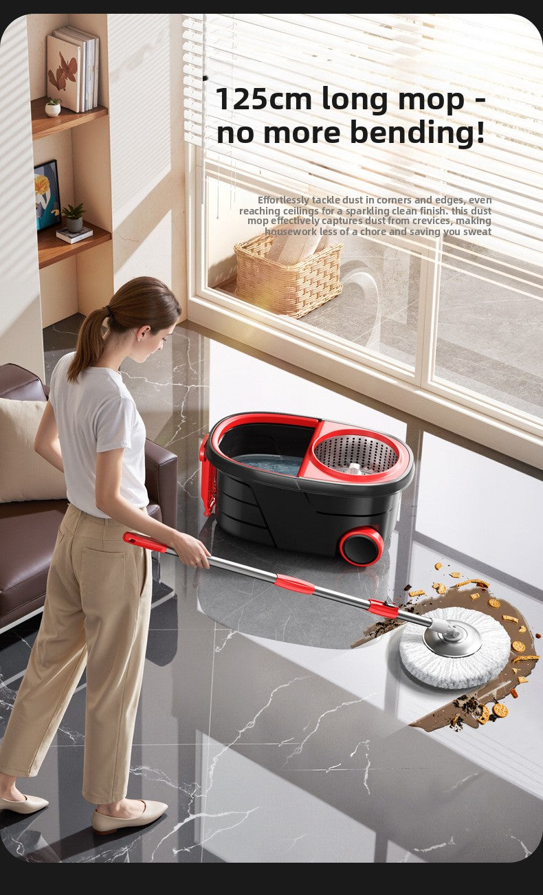 New Lazy Rotating Mop for Home Use, Automatic Mop Bucket, Hands-Free Cleaning, One-Sweep Clean, Dry and Wet Dual-Use Mop