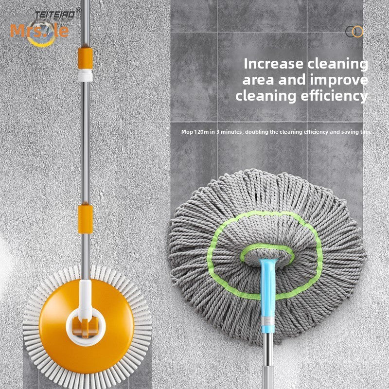 2025 New Model Mop Hands-Free Self-Wringing Household One-Push Clean Rotating Lazy Mop Automatic Water-Removing Floor Mop