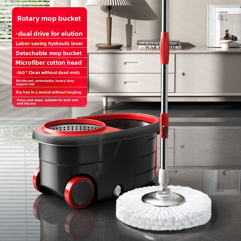 New Lazy Rotating Mop for Home Use, Automatic Mop Bucket, Hands-Free Cleaning, One-Sweep Clean, Dry and Wet Dual-Use Mop