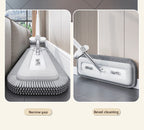 Chenille Hands-Free Mop 45CM Flat Mop Dry and Wet Dual-Use Lazy Household Large Floor Mop with Foldable Bucket
