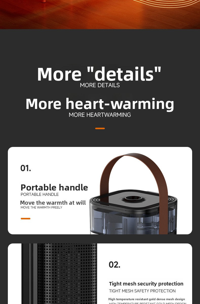 Cross-Border In-Stock Warm Air Blower Household Heater Intelligent Voice Vertical PTC Heater Fast Heating Electric Heater New Product