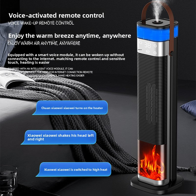Cross-Border In-Stock Warm Air Blower Household Heater Intelligent Voice Vertical PTC Heater Fast Heating Electric Heater New Product