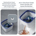 Dual-use Rotating Mop with Wet and Dry Function, Hands-Free Washing, Household Mop Bucket with Automatic Spin-Dry, Lazy Mop