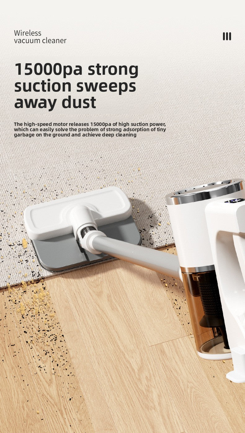 Cross-Border New Wireless Vacuum Cleaner for Home Use, High Suction Power, Vacuum and Mop Integrated, Convenient Handheld Vacuum Cleaner with Floor Brush