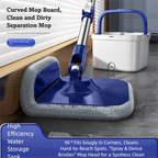 Dual-use Rotating Mop with Wet and Dry Function, Hands-Free Washing, Household Mop Bucket with Automatic Spin-Dry, Lazy Mop