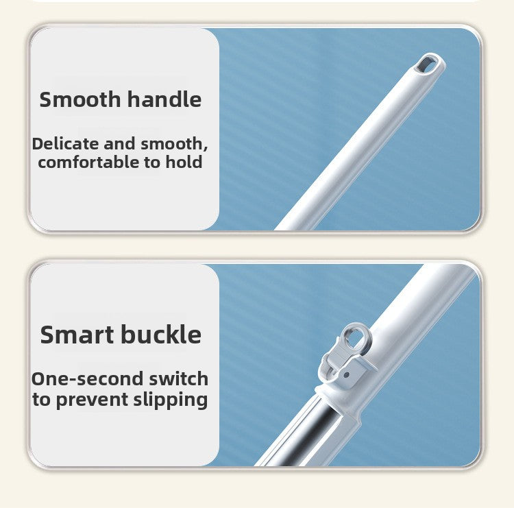 Chenille Hands-Free Mop 45CM Flat Mop Dry and Wet Dual-Use Lazy Household Large Floor Mop with Foldable Bucket