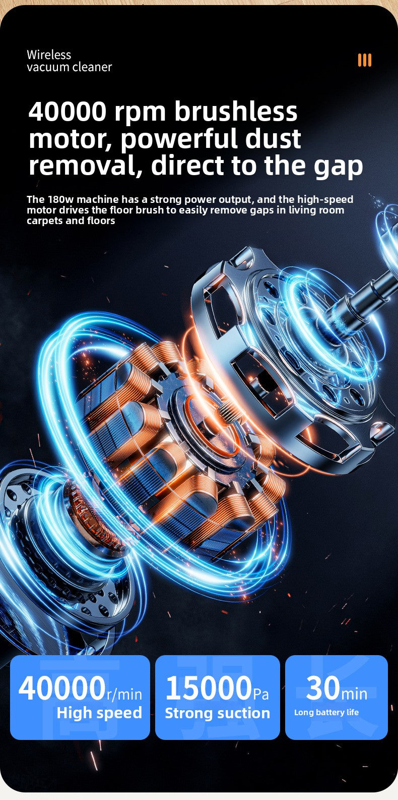 Cross-Border New Wireless Vacuum Cleaner for Home Use, High Suction Power, Vacuum and Mop Integrated, Convenient Handheld Vacuum Cleaner with Floor Brush