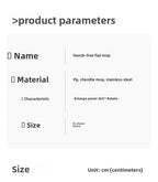 Chenille Hands-Free Mop 45CM Flat Mop Dry and Wet Dual-Use Lazy Household Large Floor Mop with Foldable Bucket