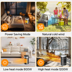 Cross-Border New Model Warm Air Blower Household Touch Screen Remote Control Heater Desktop Electric Heater Small Sun Heater