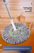 2025 New Model Mop Hands-Free Self-Wringing Household One-Push Clean Rotating Lazy Mop Automatic Water-Removing Floor Mop