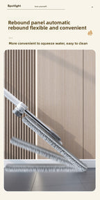 Chenille Hands-Free Mop 45CM Flat Mop Dry and Wet Dual-Use Lazy Household Large Floor Mop with Foldable Bucket