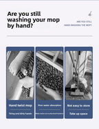 2025 New Model Mop Hands-Free Self-Wringing Household One-Push Clean Rotating Lazy Mop Automatic Water-Removing Floor Mop