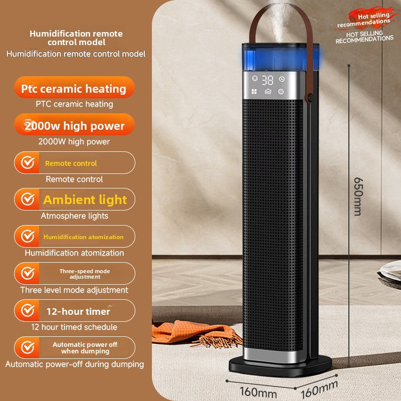 Cross-Border In-Stock Warm Air Blower Household Heater Intelligent Voice Vertical PTC Heater Fast Heating Electric Heater New Product