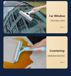 OCEUNI 3-in-1 Multi-Functional Water-Spraying Window Cleaner With Sponge & Silicone Squeegee - Removes Water Stains Cleaning Tool