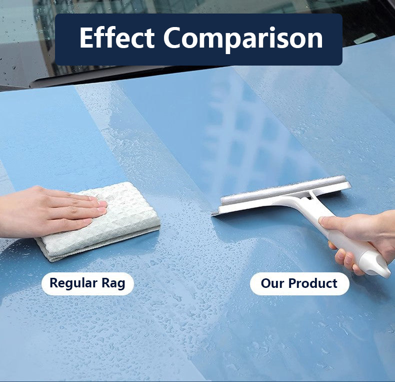 OCEUNI 3-in-1 Multi-Functional Water-Spraying Window Cleaner With Sponge & Silicone Squeegee - Removes Water Stains Cleaning Tool