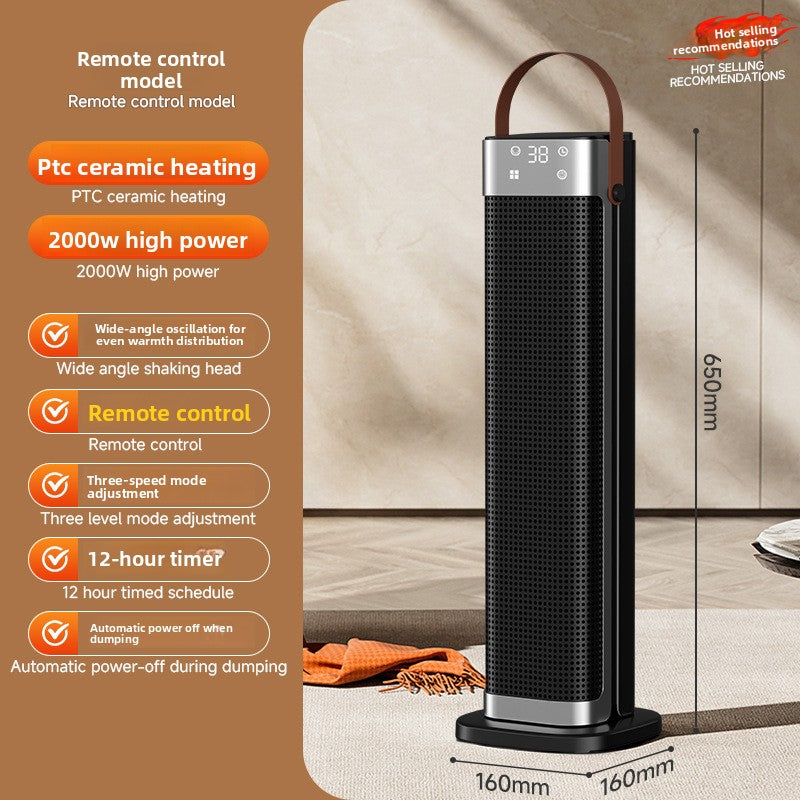 Cross-Border In-Stock Warm Air Blower Household Heater Intelligent Voice Vertical PTC Heater Fast Heating Electric Heater New Product
