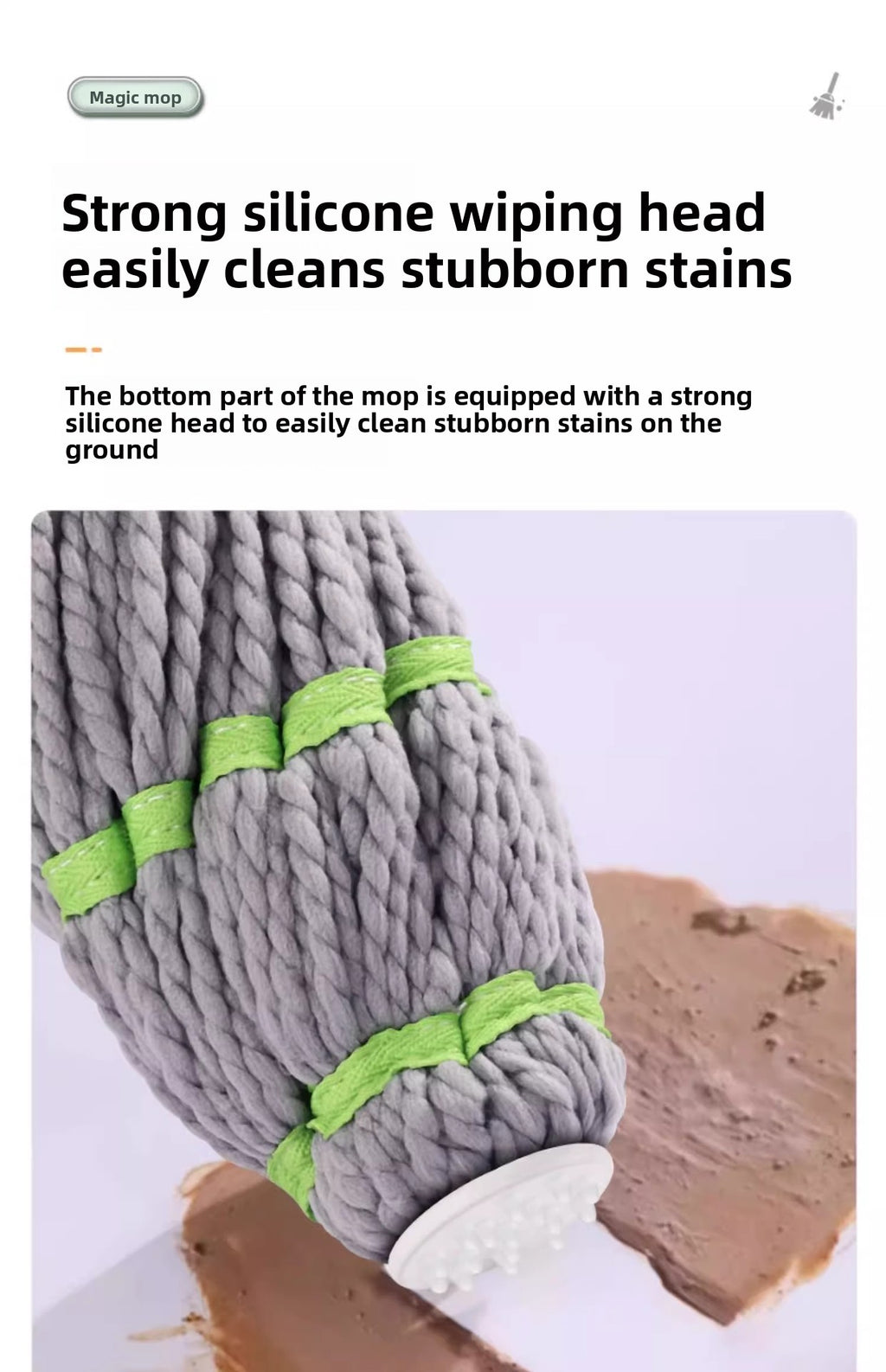 2025 New Model Mop Hands-Free Self-Wringing Household One-Push Clean Rotating Lazy Mop Automatic Water-Removing Floor Mop