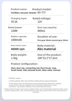 Cross-Border New Wireless Vacuum Cleaner for Home Use, High Suction Power, Vacuum and Mop Integrated, Convenient Handheld Vacuum Cleaner with Floor Brush