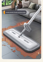 Chenille Hands-Free Mop 45CM Flat Mop Dry and Wet Dual-Use Lazy Household Large Floor Mop with Foldable Bucket