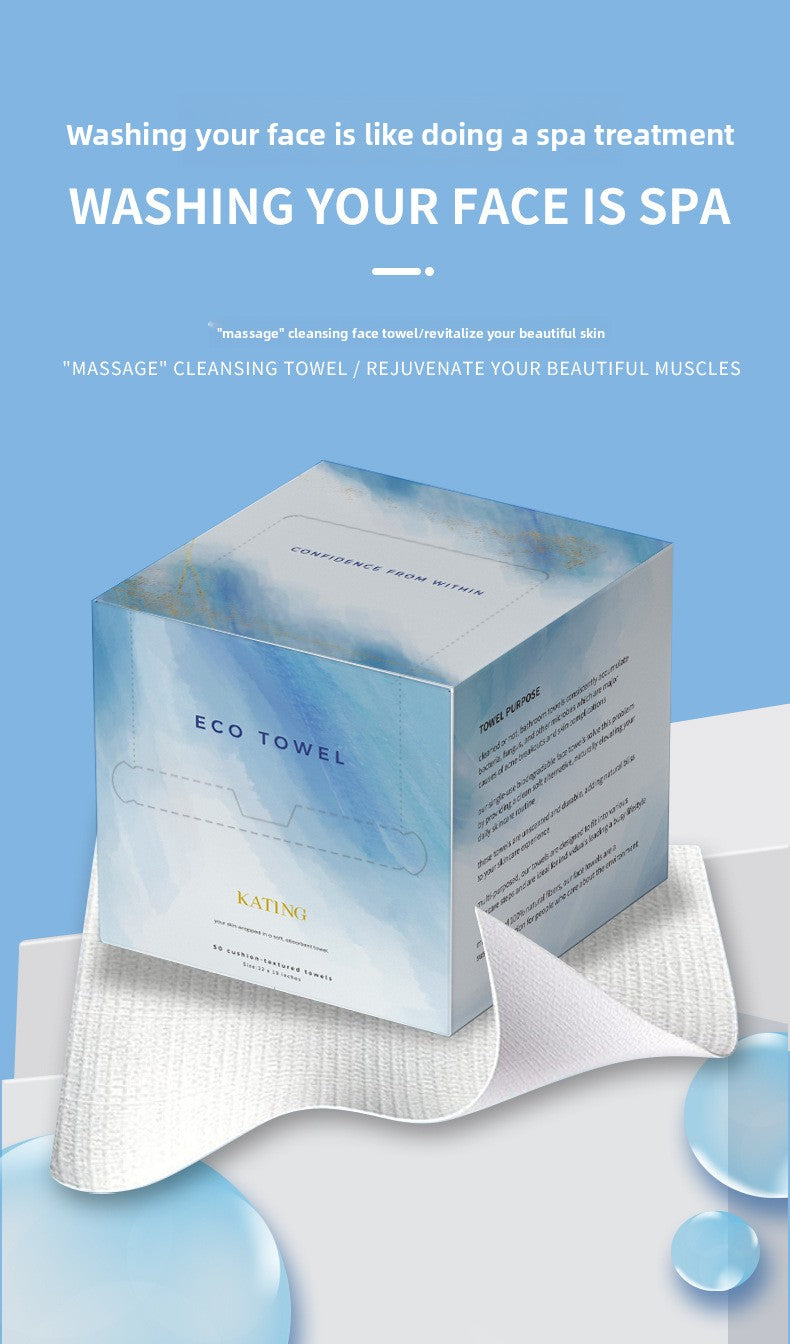 Amazon Hot-Selling Face Towels Disposable Cotton Soft Towels Extra Large Thickened EF Pattern Makeup Removal Wipes Disposable Face Towels