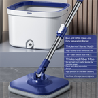 Dual-use Rotating Mop with Wet and Dry Function, Hands-Free Washing, Household Mop Bucket with Automatic Spin-Dry, Lazy Mop