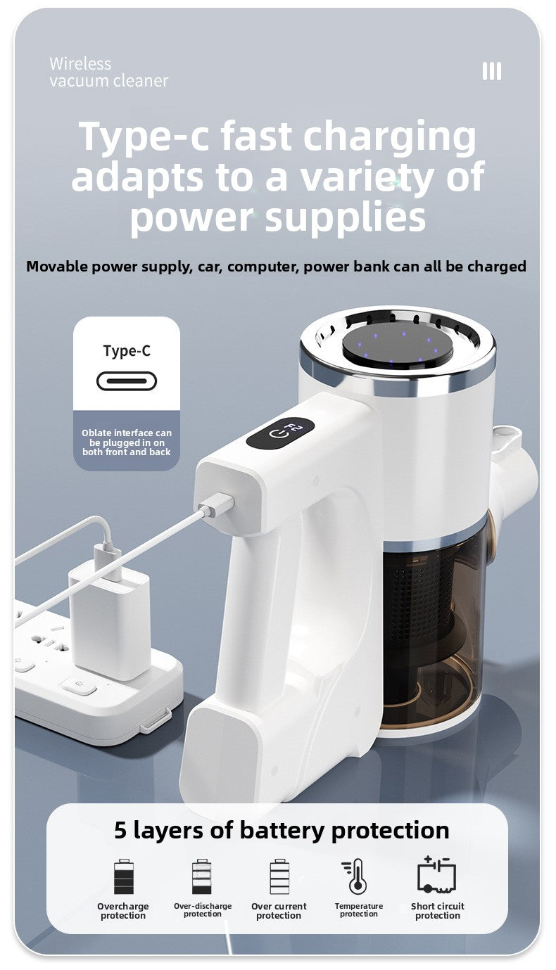 Cross-Border New Wireless Vacuum Cleaner for Home Use, High Suction Power, Vacuum and Mop Integrated, Convenient Handheld Vacuum Cleaner with Floor Brush