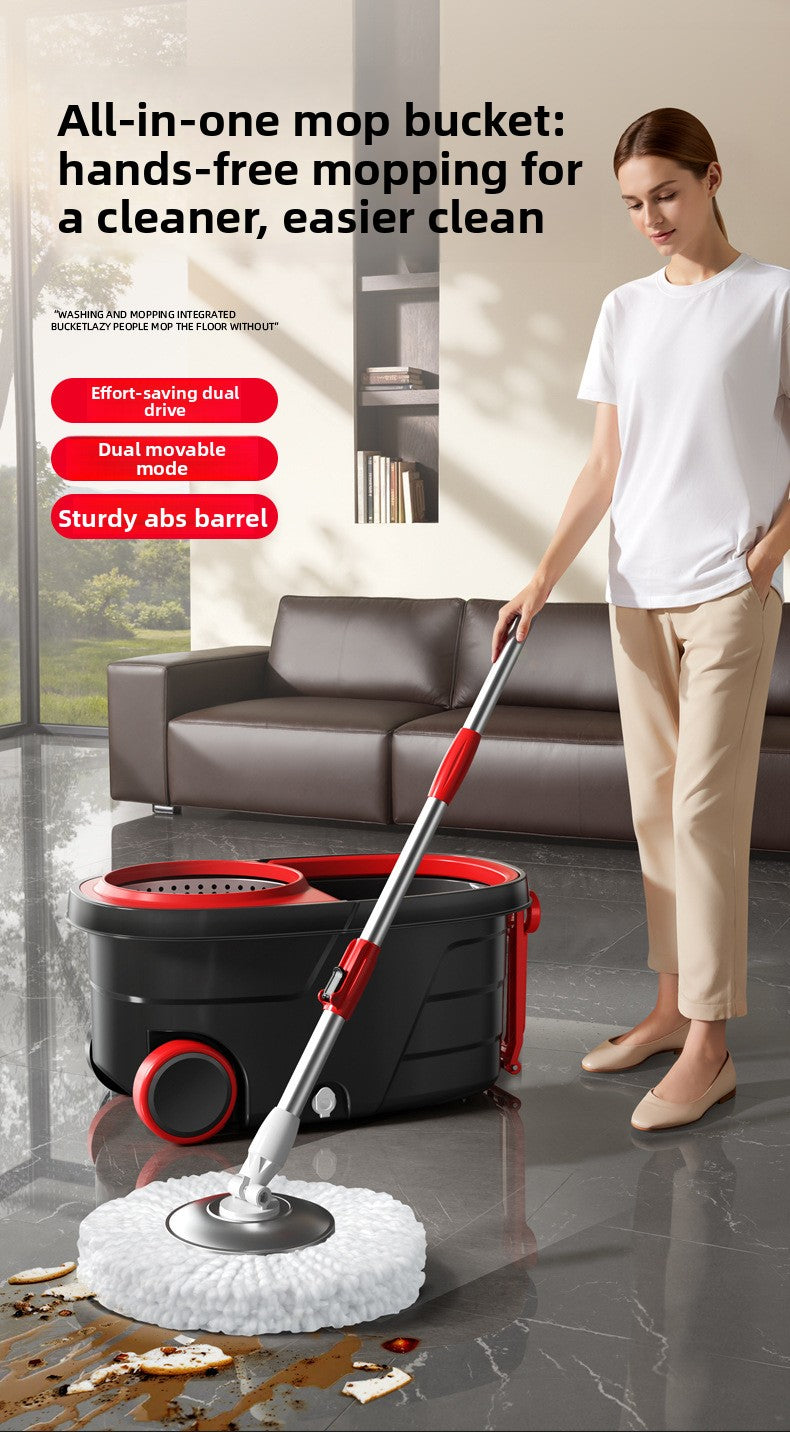 New Lazy Rotating Mop for Home Use, Automatic Mop Bucket, Hands-Free Cleaning, One-Sweep Clean, Dry and Wet Dual-Use Mop