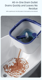 Dual-use Rotating Mop with Wet and Dry Function, Hands-Free Washing, Household Mop Bucket with Automatic Spin-Dry, Lazy Mop