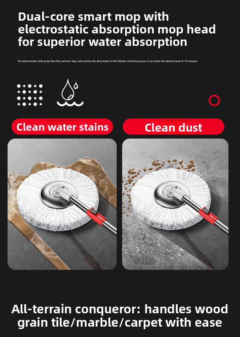 New Lazy Rotating Mop for Home Use, Automatic Mop Bucket, Hands-Free Cleaning, One-Sweep Clean, Dry and Wet Dual-Use Mop
