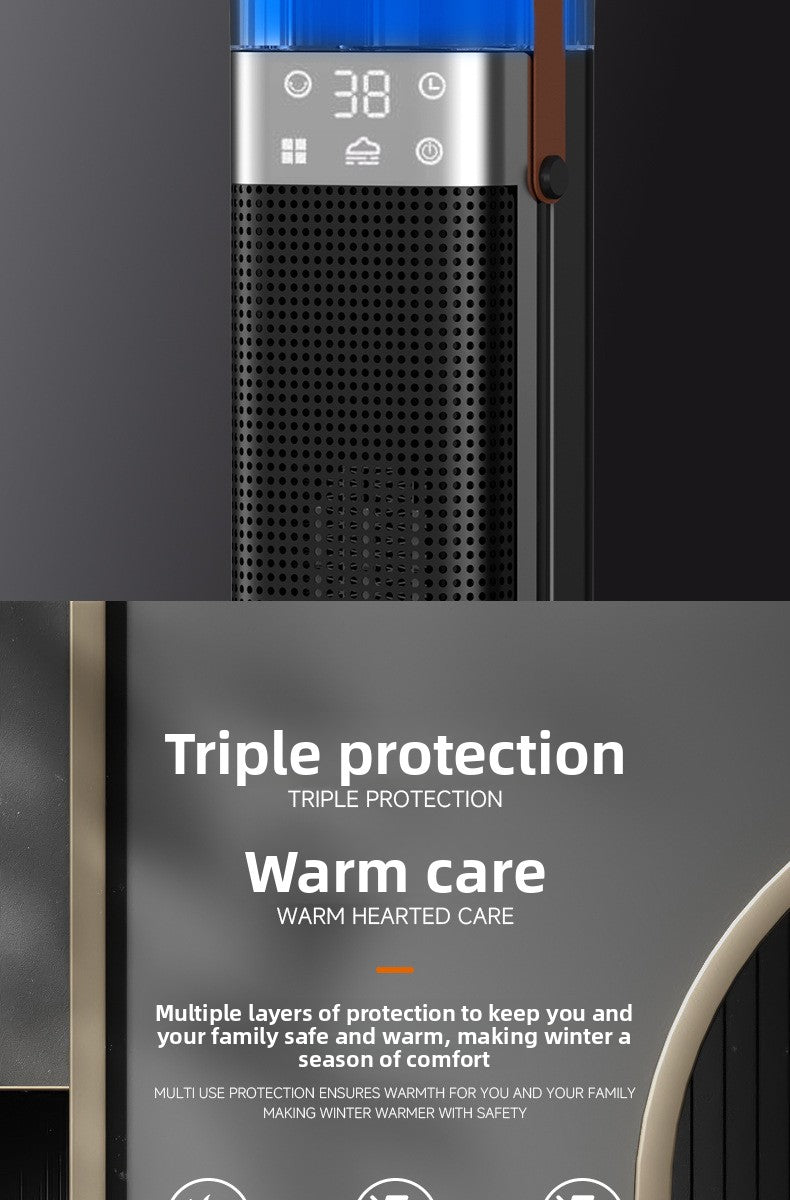 Cross-Border In-Stock Warm Air Blower Household Heater Intelligent Voice Vertical PTC Heater Fast Heating Electric Heater New Product