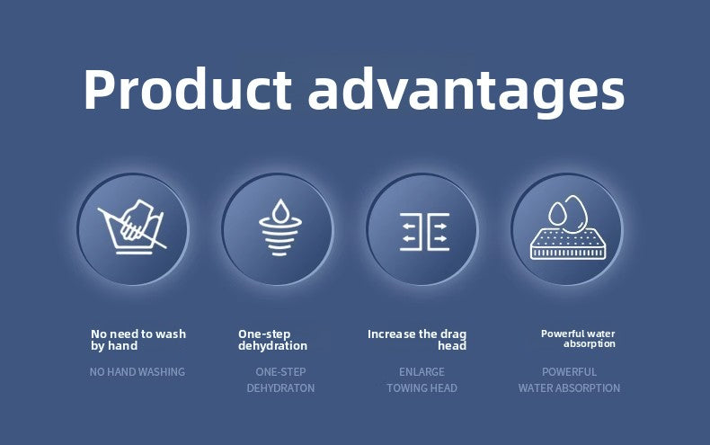 2025 New Model Mop Hands-Free Self-Wringing Household One-Push Clean Rotating Lazy Mop Automatic Water-Removing Floor Mop