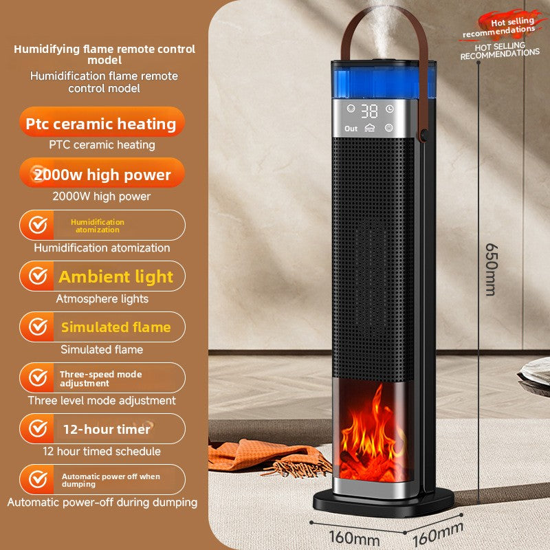 Cross-Border In-Stock Warm Air Blower Household Heater Intelligent Voice Vertical PTC Heater Fast Heating Electric Heater New Product