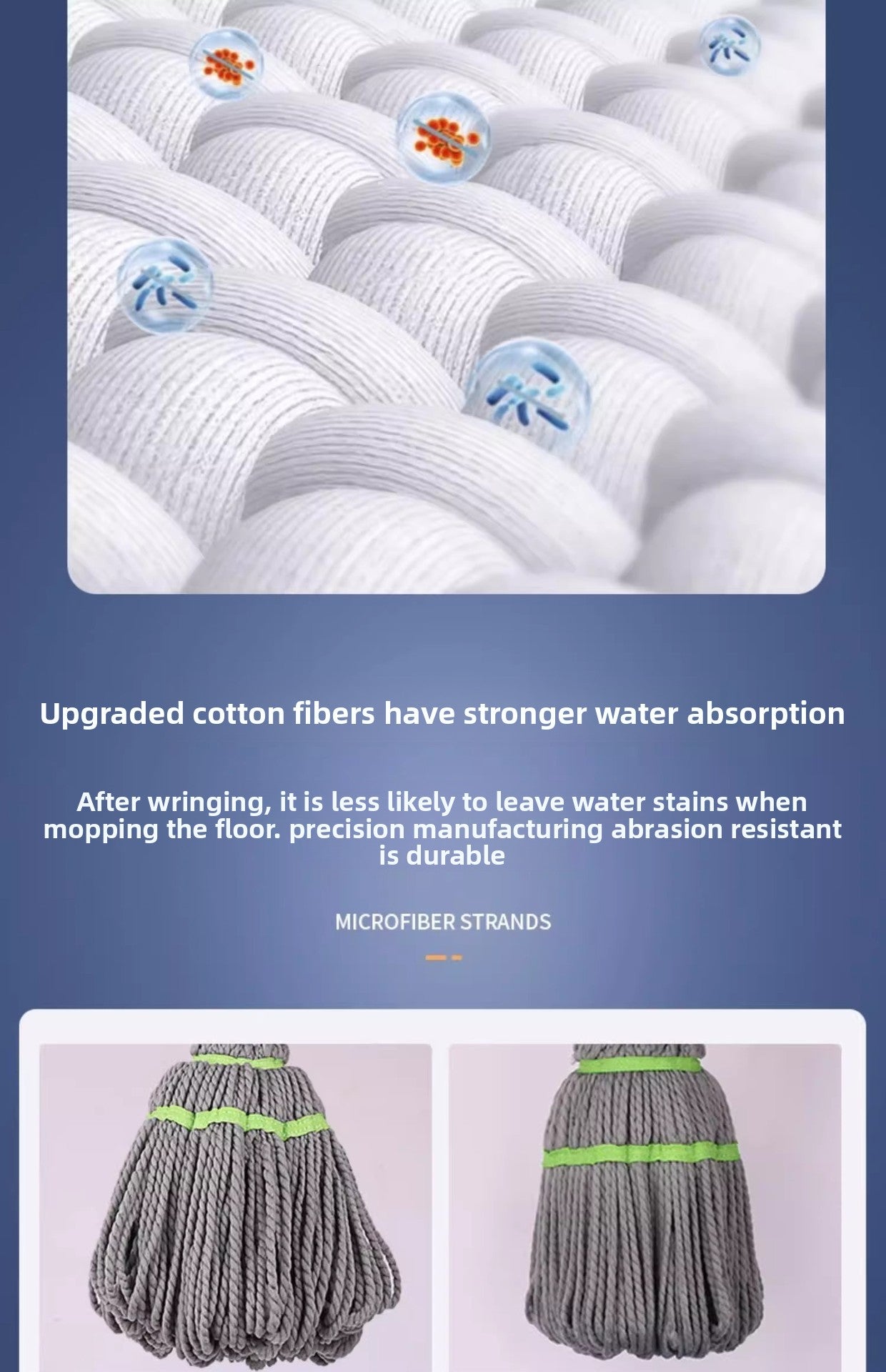 2025 New Model Mop Hands-Free Self-Wringing Household One-Push Clean Rotating Lazy Mop Automatic Water-Removing Floor Mop