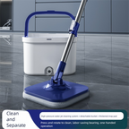 Dual-use Rotating Mop with Wet and Dry Function, Hands-Free Washing, Household Mop Bucket with Automatic Spin-Dry, Lazy Mop
