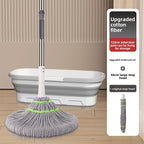 2025 New Model Mop Hands-Free Self-Wringing Household One-Push Clean Rotating Lazy Mop Automatic Water-Removing Floor Mop