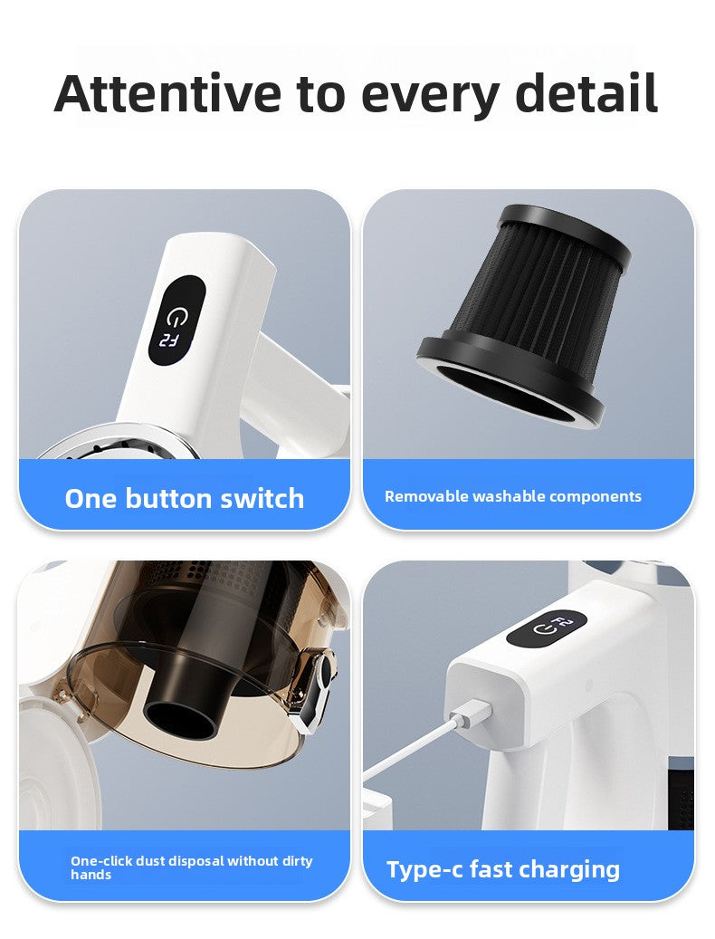 Cross-Border New Wireless Vacuum Cleaner for Home Use, High Suction Power, Vacuum and Mop Integrated, Convenient Handheld Vacuum Cleaner with Floor Brush