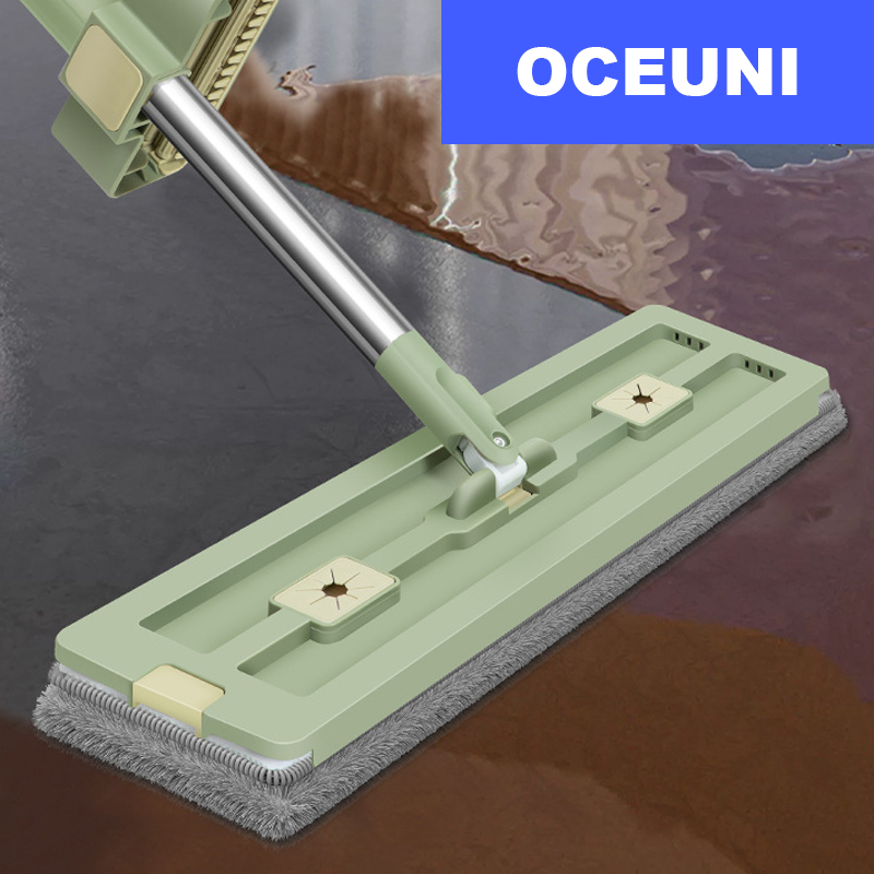 OCEUNI 42cm Hands-Free Cleaning Flat Mop for Efficient Floor Cleaning Tasks with 42cm Panel and Hands-Free Design
