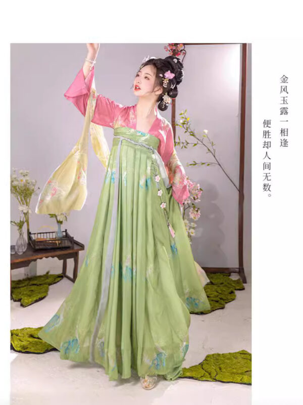 Authentic Hanfu Women's Summer Tang Dynasty Qi Xiong Ru Qun (2023 New Style) - Pink Xi Yao