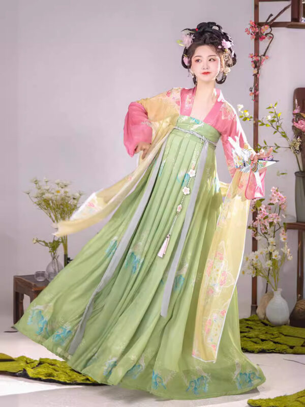 Authentic Hanfu Women's Summer Tang Dynasty Qi Xiong Ru Qun (2023 New Style) - Pink Xi Yao